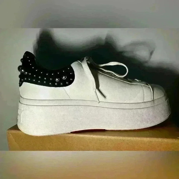 Ash Platform Sneakers with Stud Detail - Picture 9 of 12